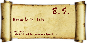Bredák Ida névjegykártya