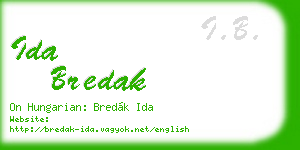 ida bredak business card